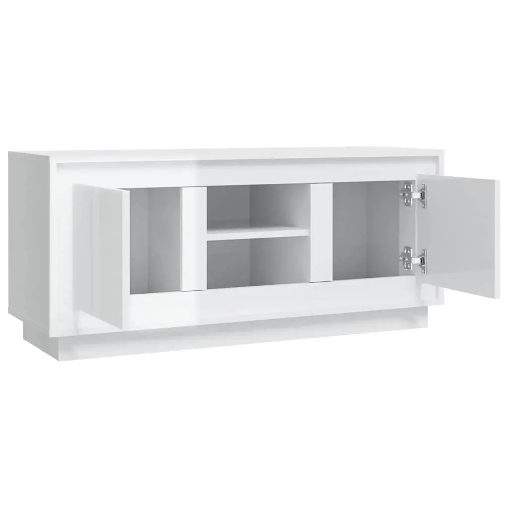 White High Gloss TV Cabinet for Living Rooms