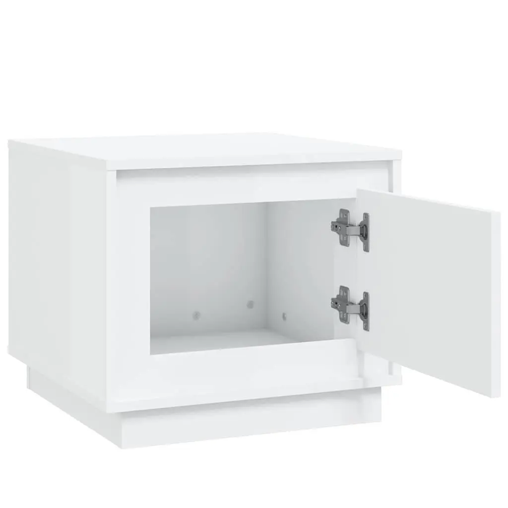 Coffee Table White Storage Cabinet 51W x 50D x 44H cm Engineered Wood