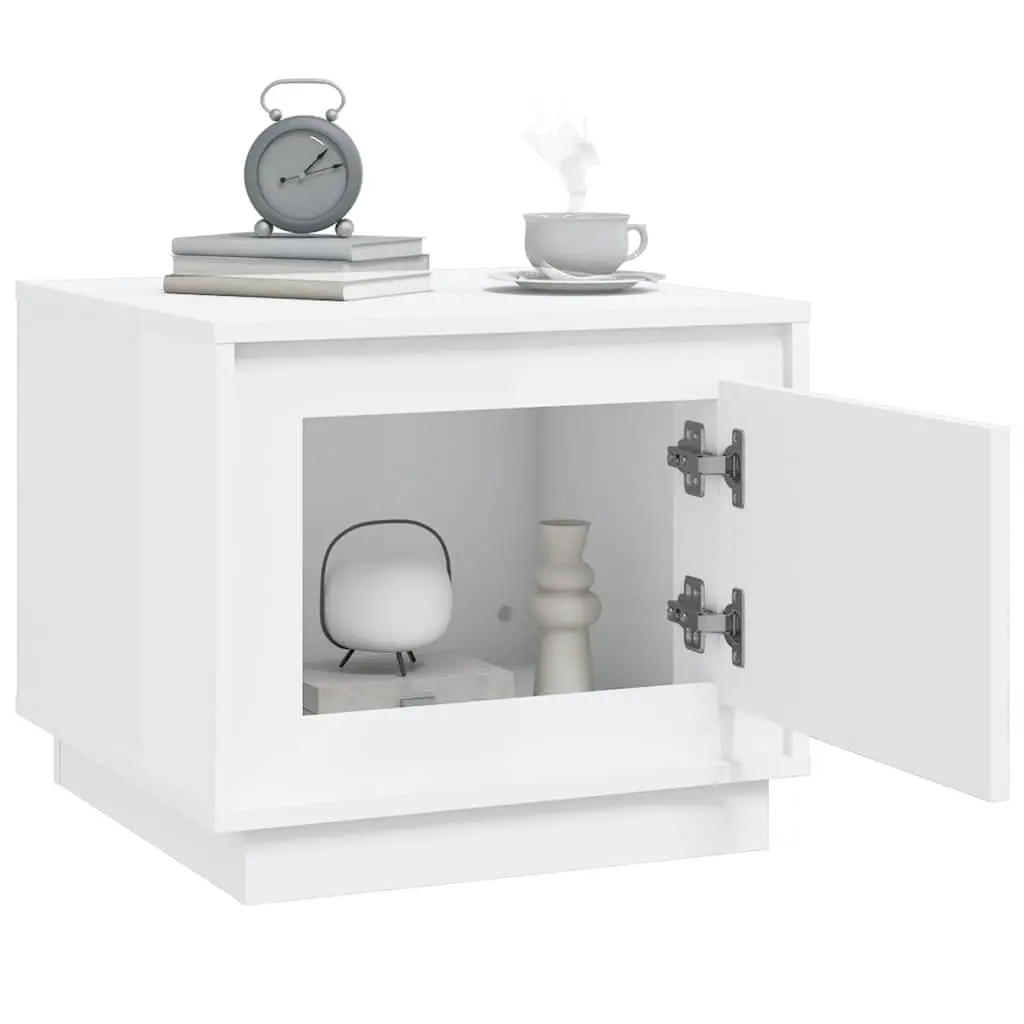 Coffee Table White Storage Cabinet 51W x 50D x 44H cm Engineered Wood