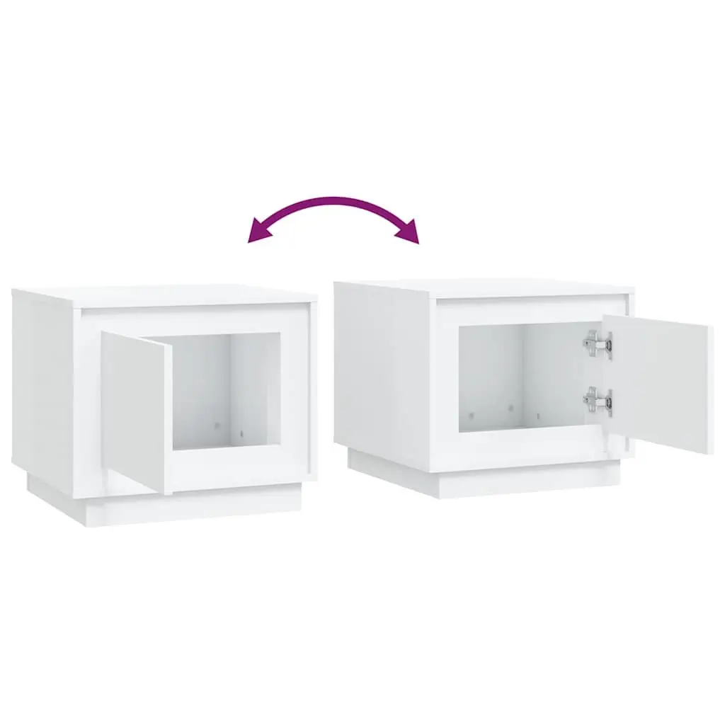 Coffee Table White Storage Cabinet 51W x 50D x 44H cm Engineered Wood