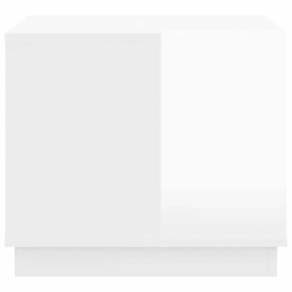 Coffee Table High Gloss White Engineered Wood Storage Cabinet 51 x 50 x 44 cm