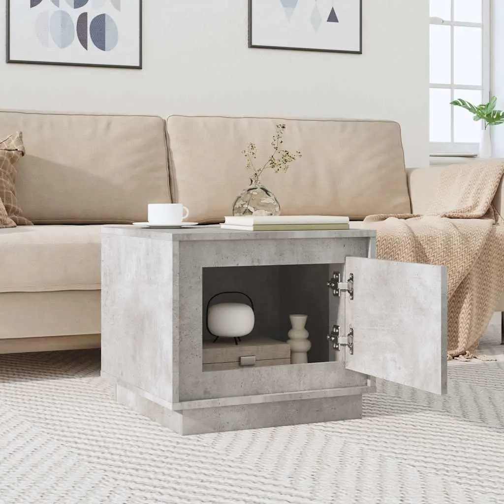 Engineered Wood Coffee Table Grey Storage Cabinet 51x50x44cm