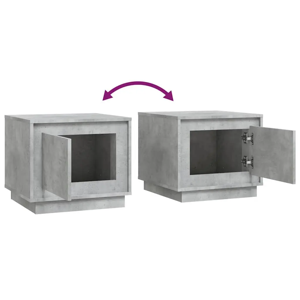 Engineered Wood Coffee Table Grey Storage Cabinet 51x50x44cm