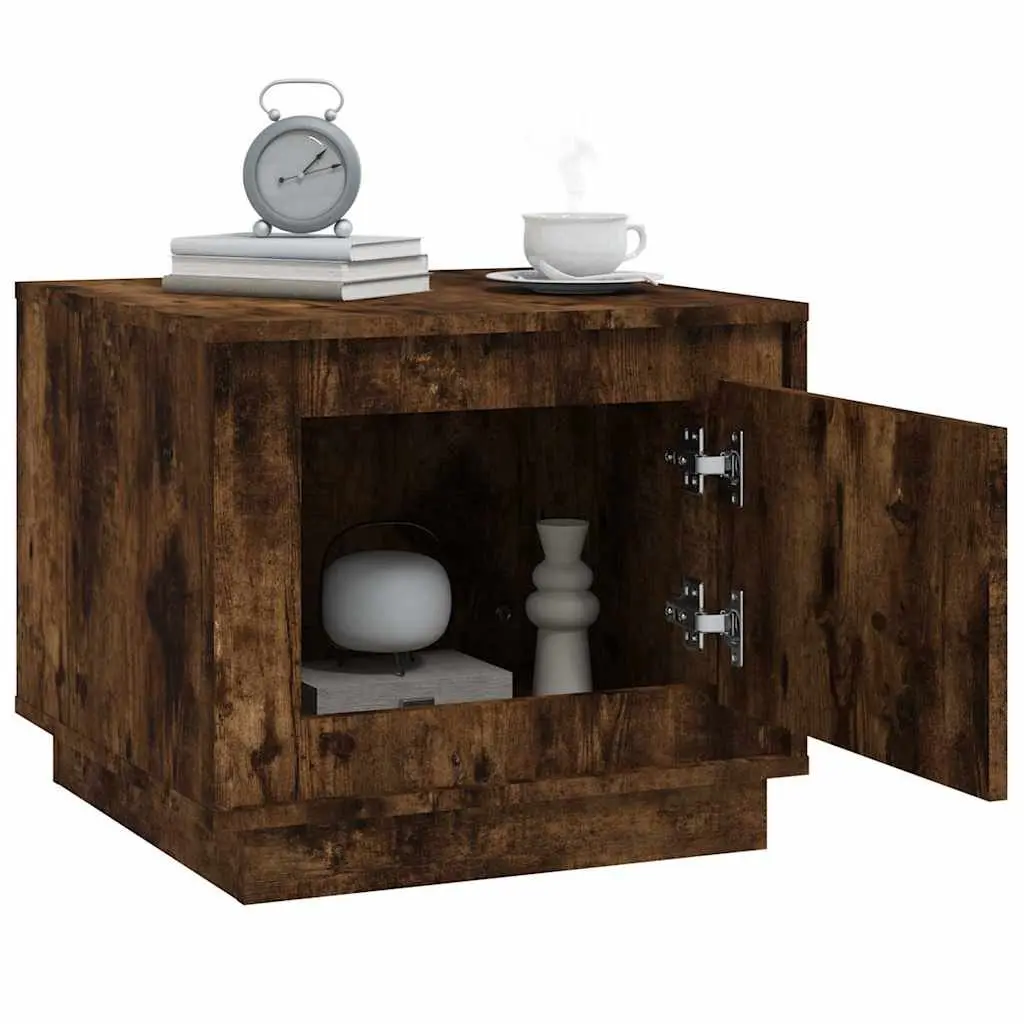 Coffee Table Smoked Oak 51 x 50 x 44 cm Engineered Wood with Storage Door