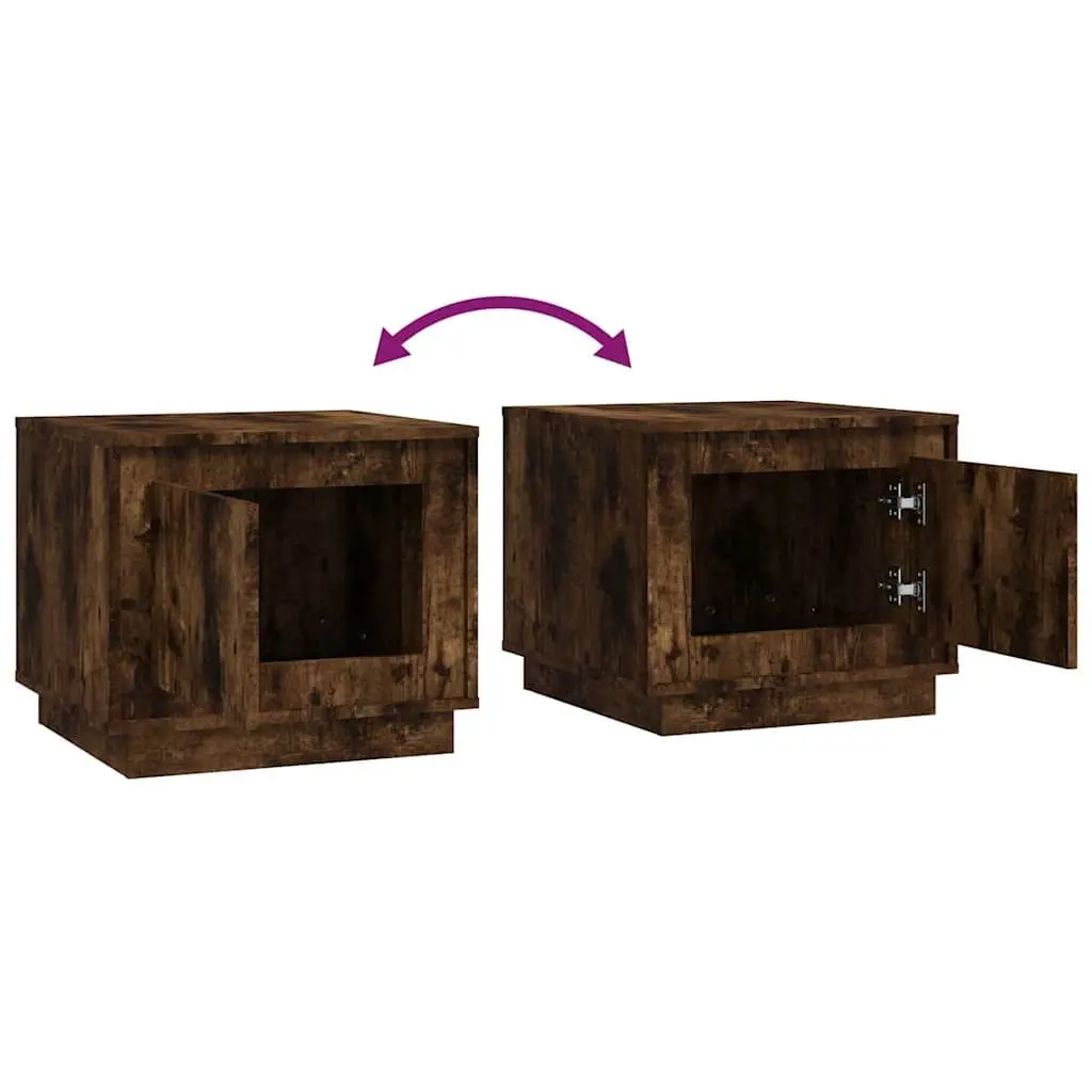 Coffee Table Smoked Oak 51 x 50 x 44 cm Engineered Wood with Storage Door