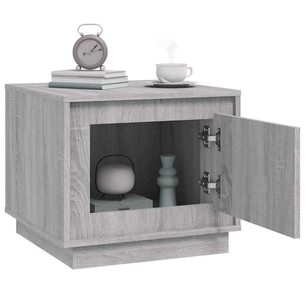 Grey Engineered Wood Coffee Table Storage Cabinet 51L x 50W x 44H cm Modern Living Room Furniture