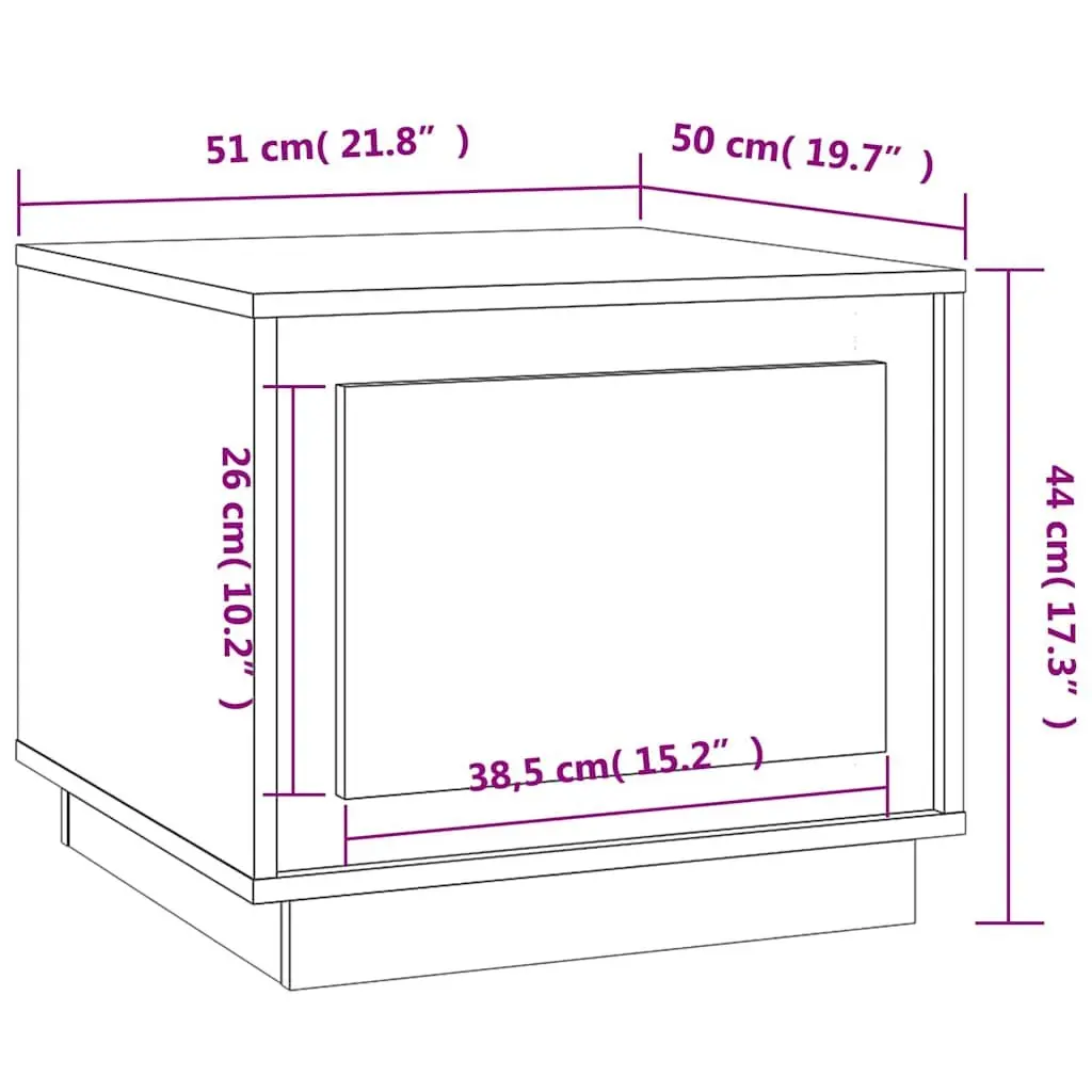 Grey Engineered Wood Coffee Table Storage Cabinet 51L x 50W x 44H cm Modern Living Room Furniture