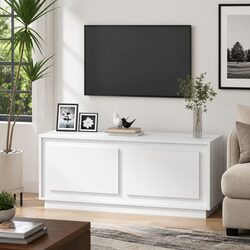 Elegant White Coffee Table with Storage 102x50x44 cm