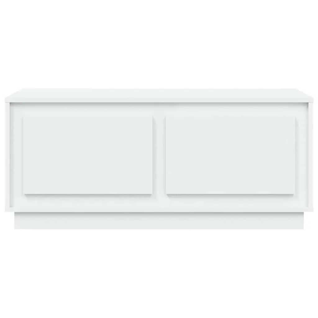 White Coffee Table with Storage 102x50x44 cm