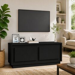 Elegant Black Coffee Table with Storage Compartments