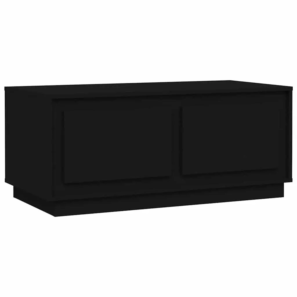 Black Coffee Table with Storage Compartments