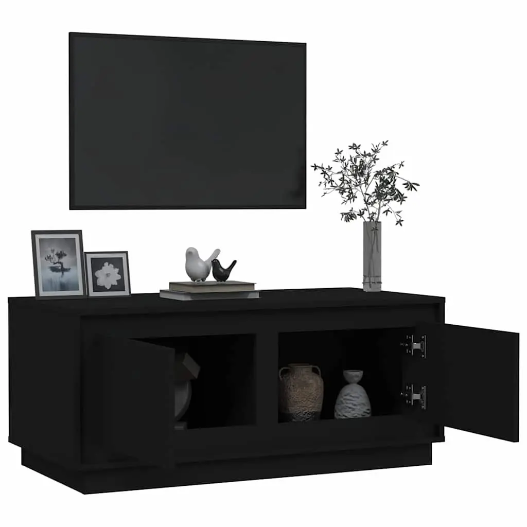 Black Coffee Table with Storage Compartments