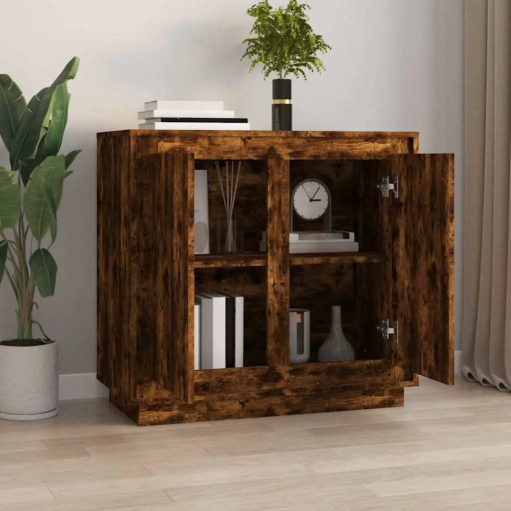Brown Engineered Wood Sideboard Storage Cabinet 80x34x75cm