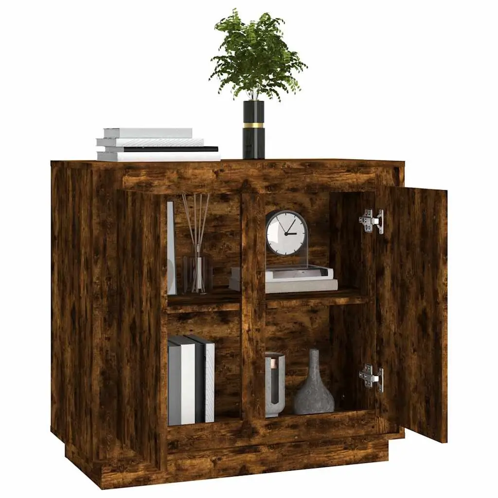 Brown Engineered Wood Sideboard Storage Cabinet 80x34x75cm