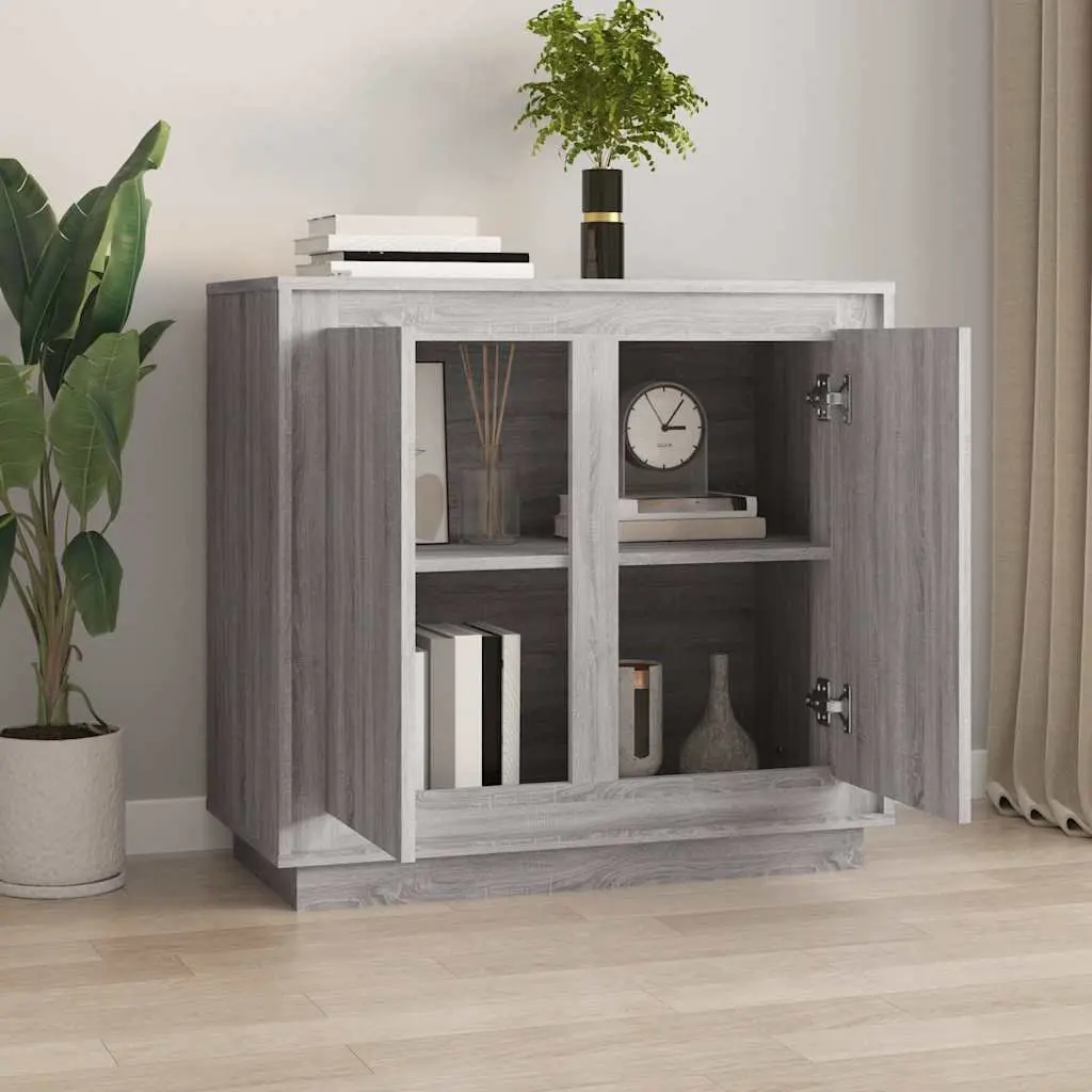Sideboard Grey Sonoma 80x34x75cm Engineered Wood Storage Cabinet