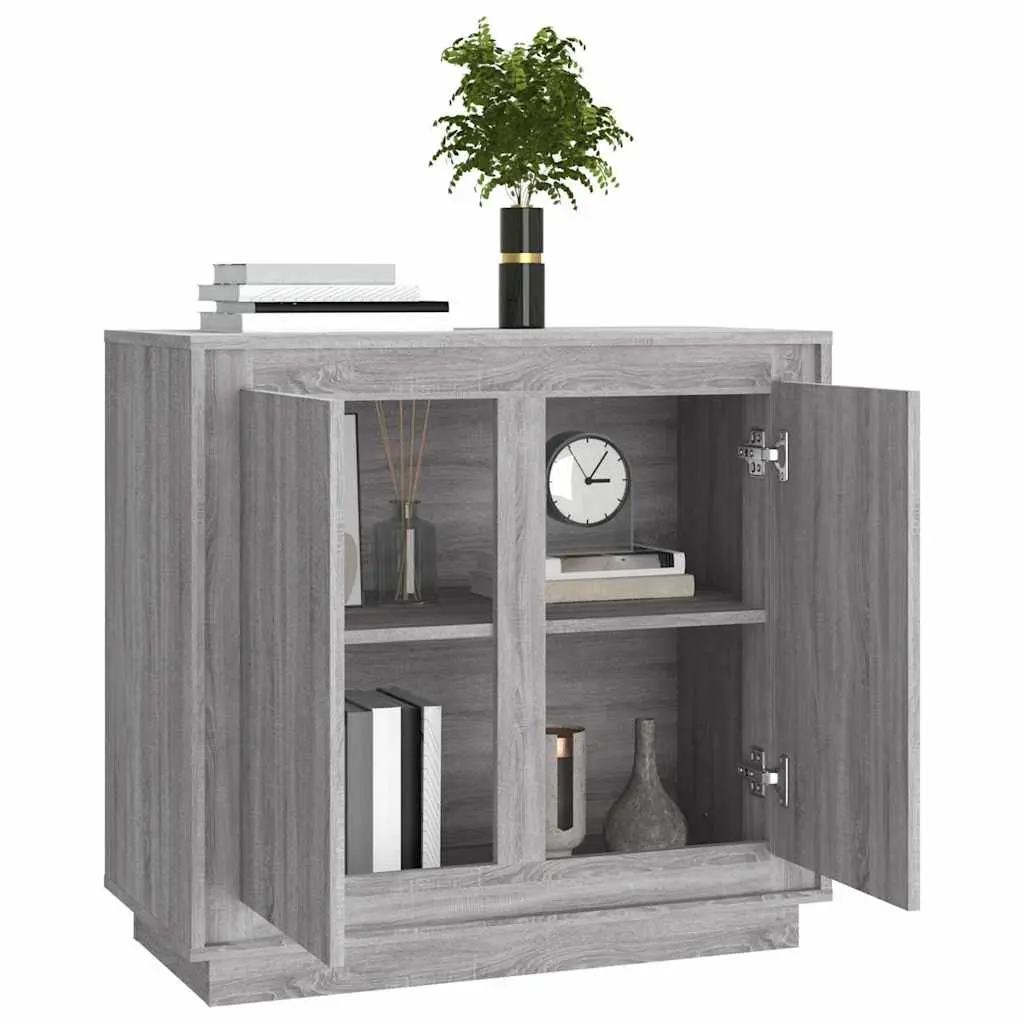 Sideboard Grey Sonoma 80x34x75cm Engineered Wood Storage Cabinet