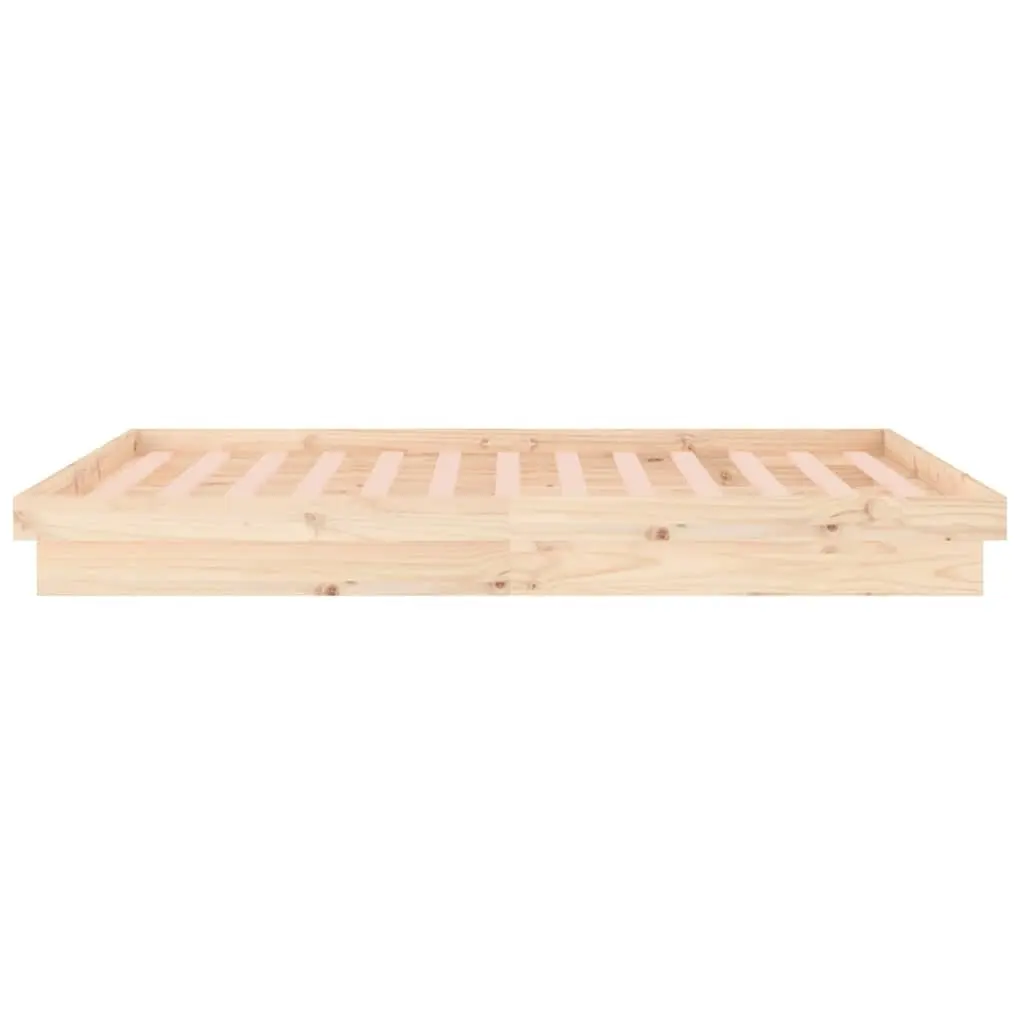 Solid Wood LED Bed Frame Brown 150x200 cm Pine Wood