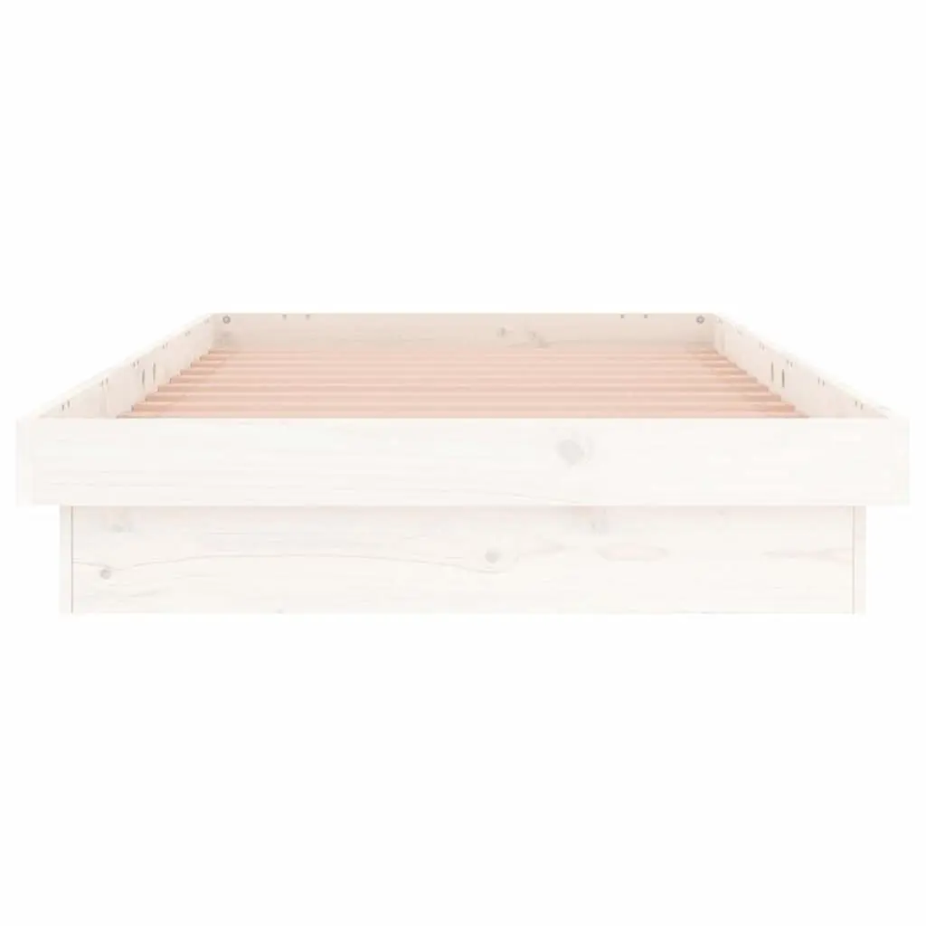 White LED Bed Frame 90x190cm Solid Pine with Remote