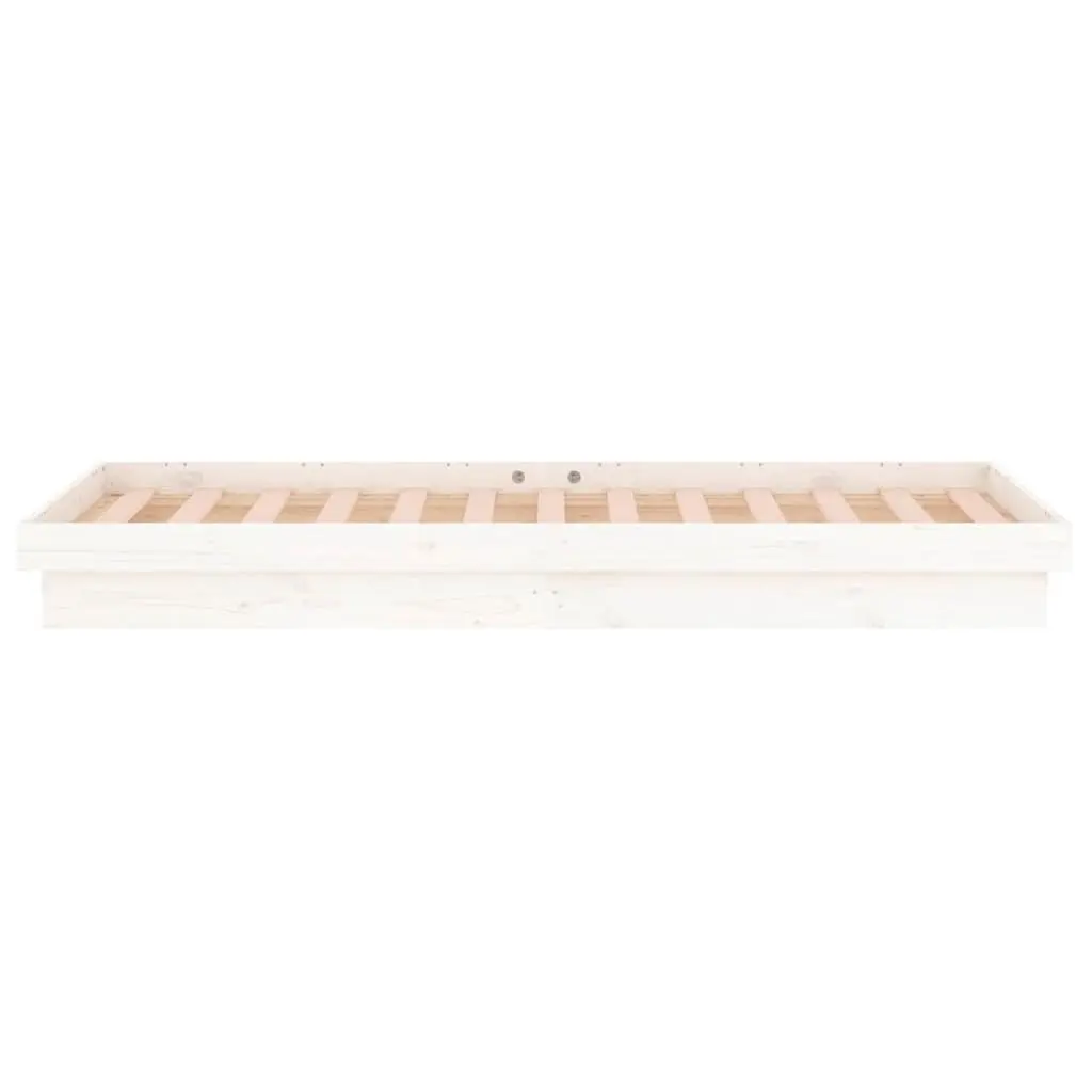 White LED Bed Frame 90x190cm Solid Pine with Remote