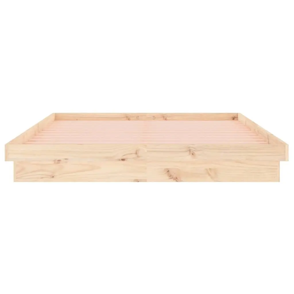 Solid Pine Bed Frame with LED Lights 135x190 cm
