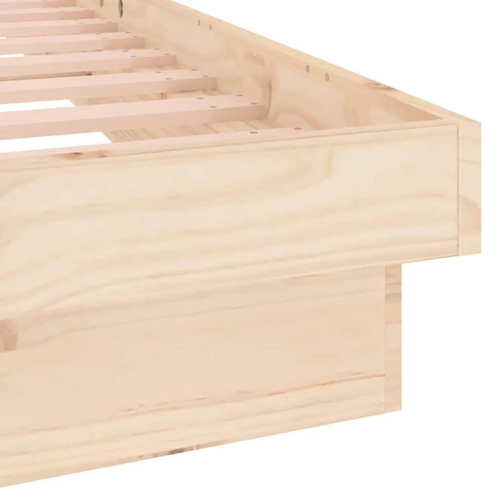Solid Pine Bed Frame with LED Lights 135x190 cm