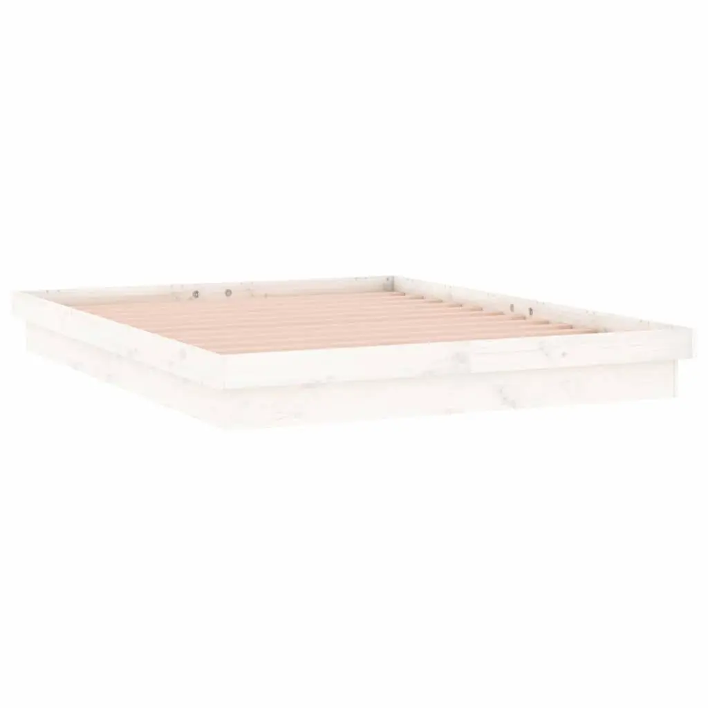Bed Frame with Colourful LED Lights in White 135x190 cm
