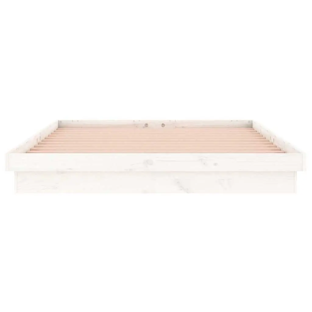 Bed Frame with Colourful LED Lights in White 135x190 cm