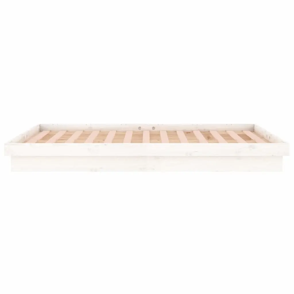 Bed Frame with Colourful LED Lights in White 135x190 cm