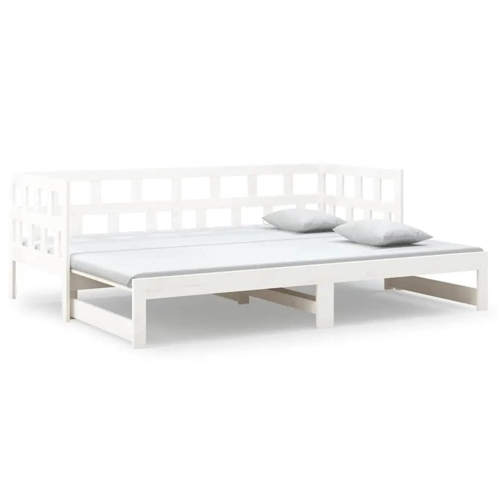 White Solid Pine Day Bed Frame Sofa Bed 2x90x190cm