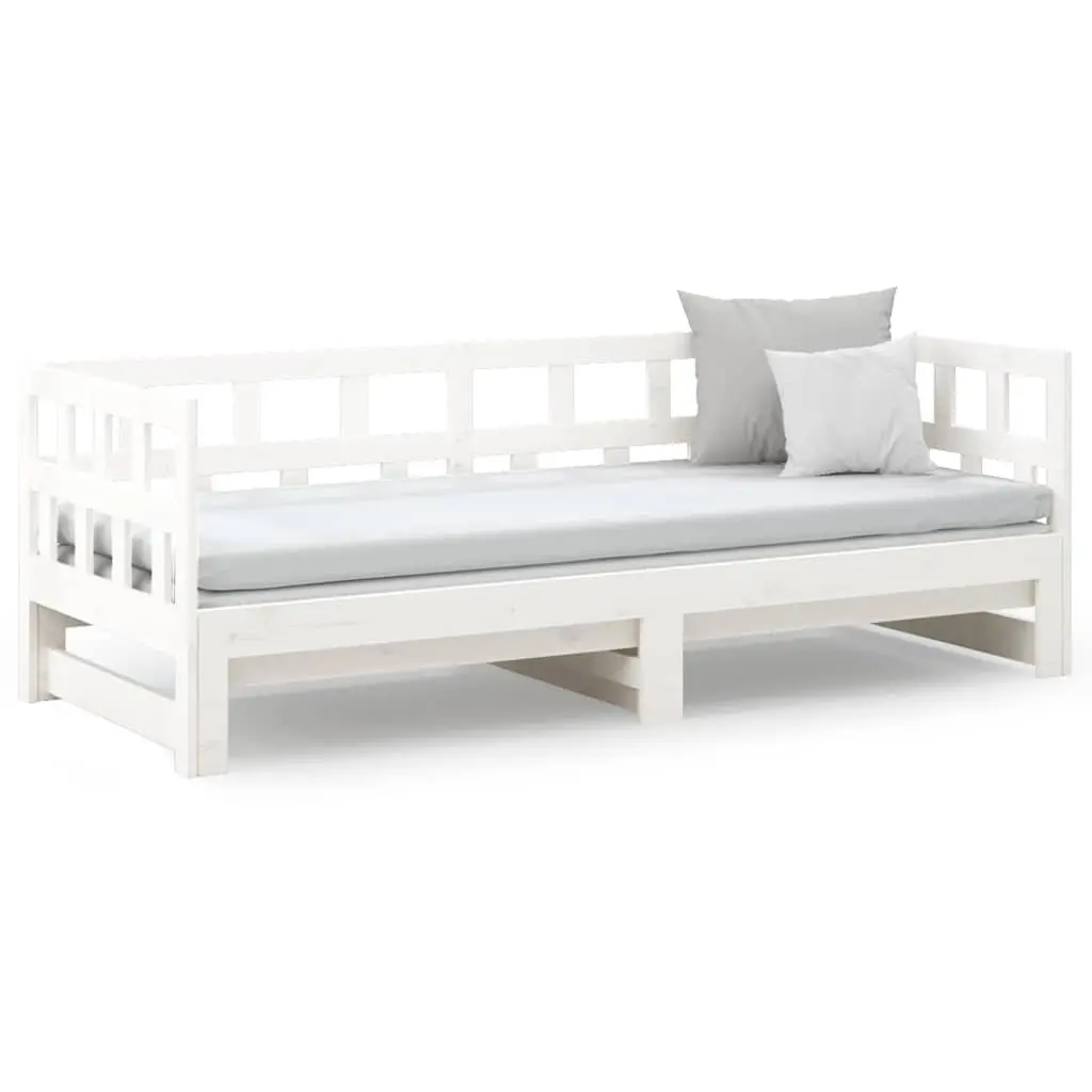 White Solid Pine Day Bed Frame Sofa Bed 2x90x190cm