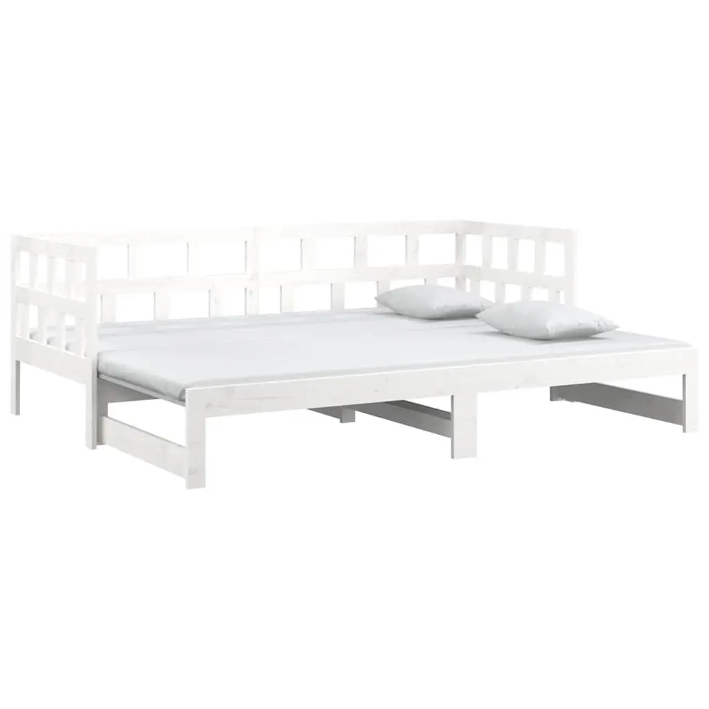 White Solid Pine Day Bed Frame Sofa Bed 2x90x190cm