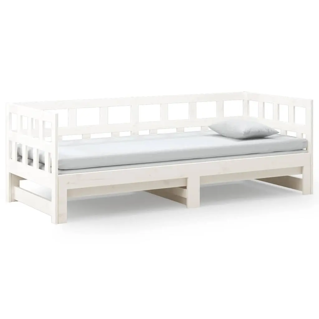 White Solid Pine Day Bed Frame Sofa Bed 2x90x190cm