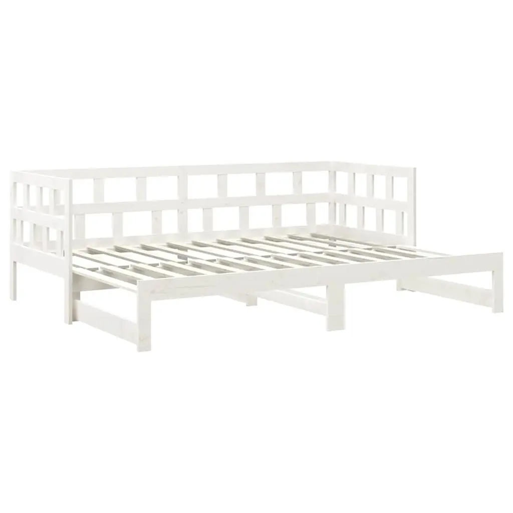 White Solid Pine Day Bed Frame Sofa Bed 2x90x190cm