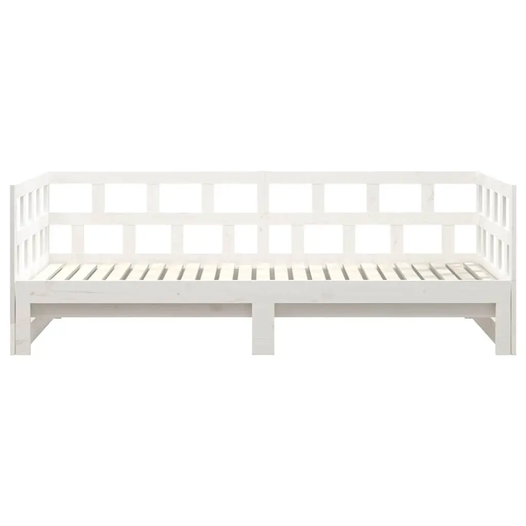 White Solid Pine Day Bed Frame Sofa Bed 2x90x190cm