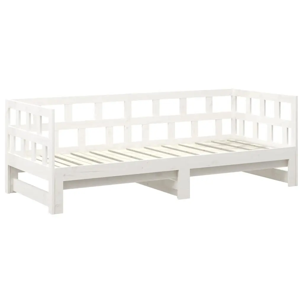 White Solid Pine Day Bed Frame Sofa Bed 2x90x190cm