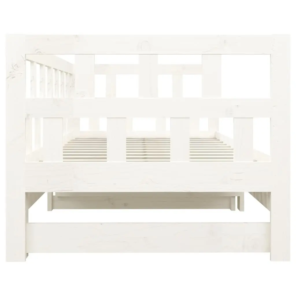 White Solid Pine Day Bed Frame Sofa Bed 2x90x190cm