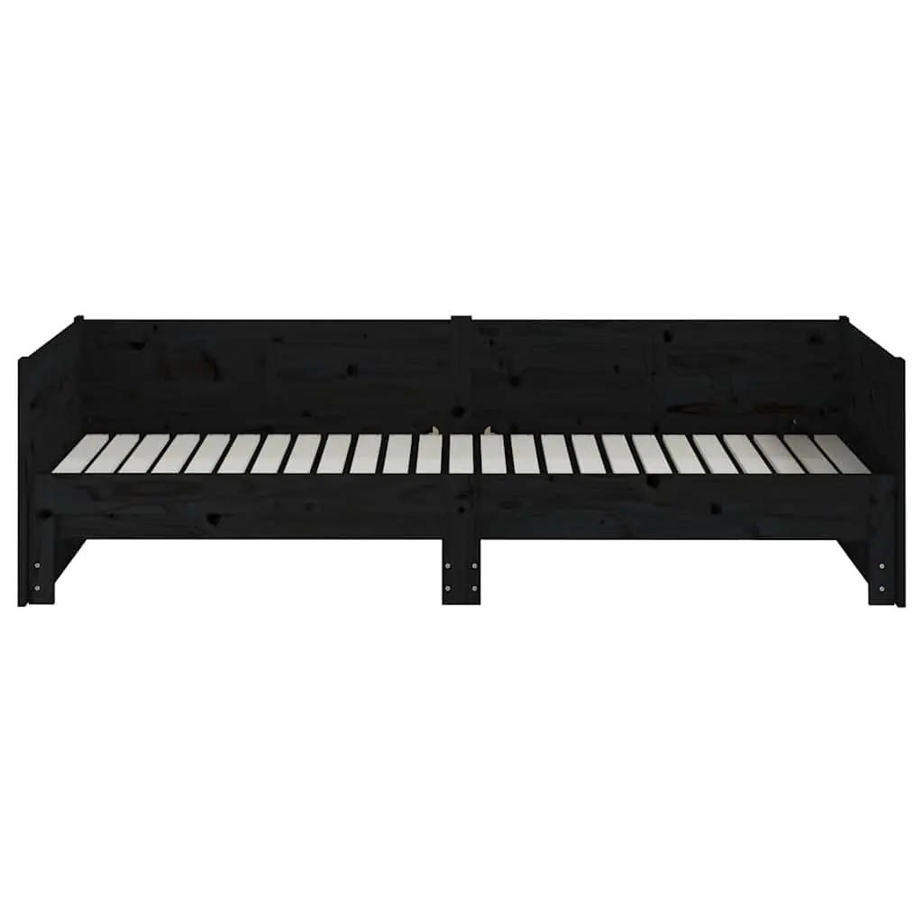 Wooden Pull-out Day Bed Sofa Bed Frame in Black