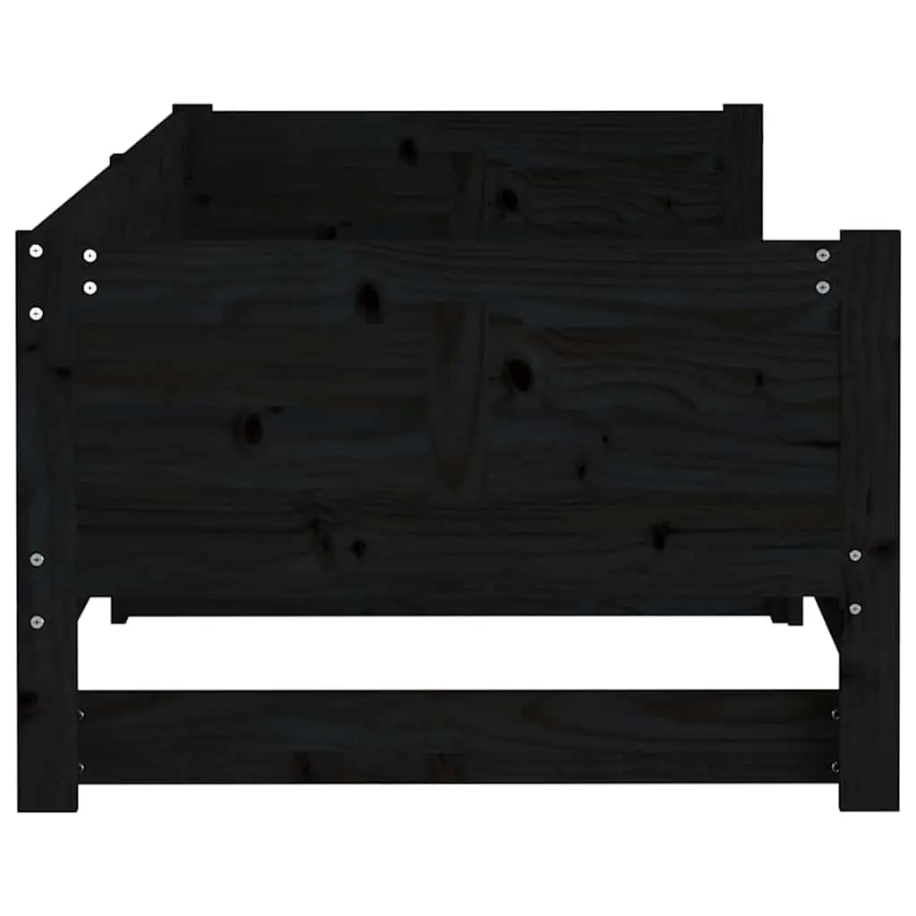 Wooden Pull-out Day Bed Sofa Bed Frame in Black