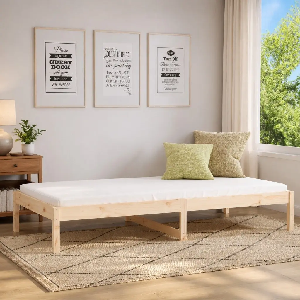 Solid Pine Wood Day Bed Frame 90x190 cm