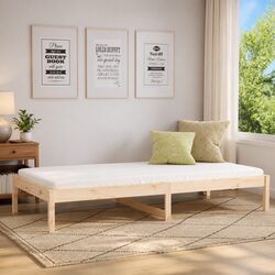Solid Pine Wood Day Bed Frame 90x190 cm