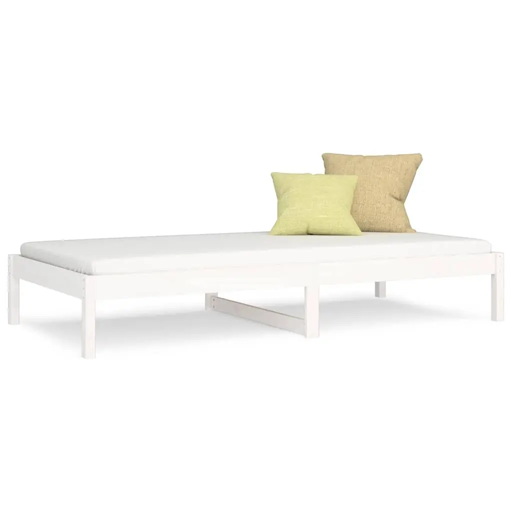 Day Bed Frame White 90x190cm Solid Pine Wood