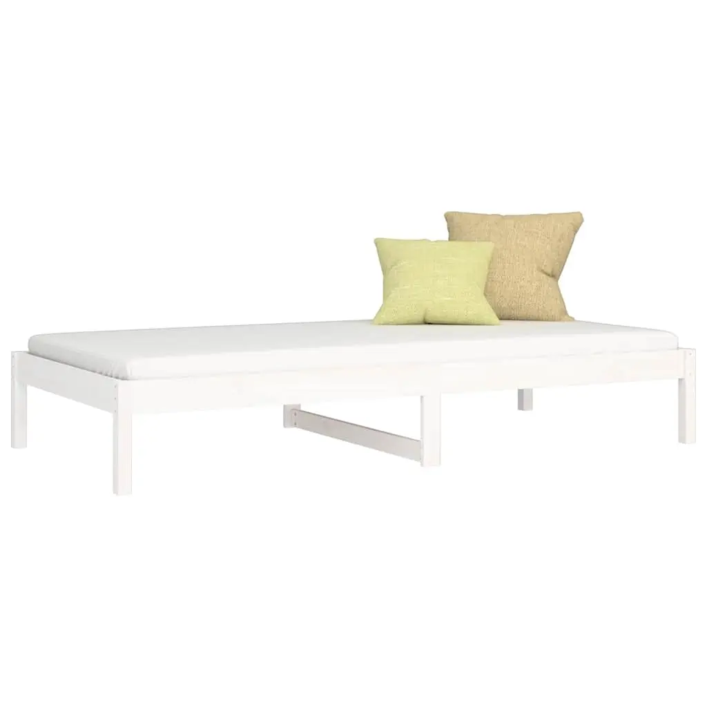 Day Bed Frame White 90x190cm Solid Pine Wood