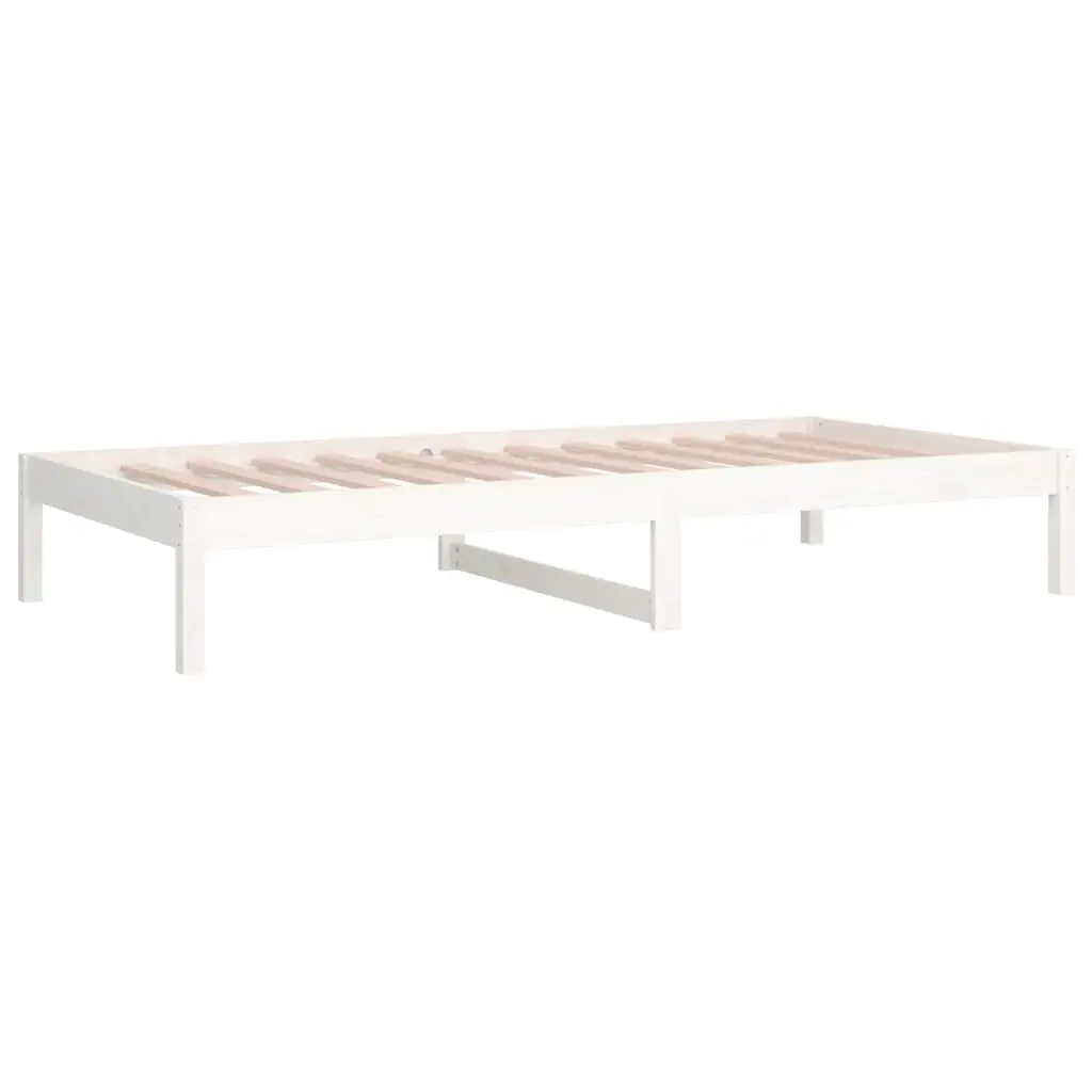 Day Bed Frame White 90x190cm Solid Pine Wood