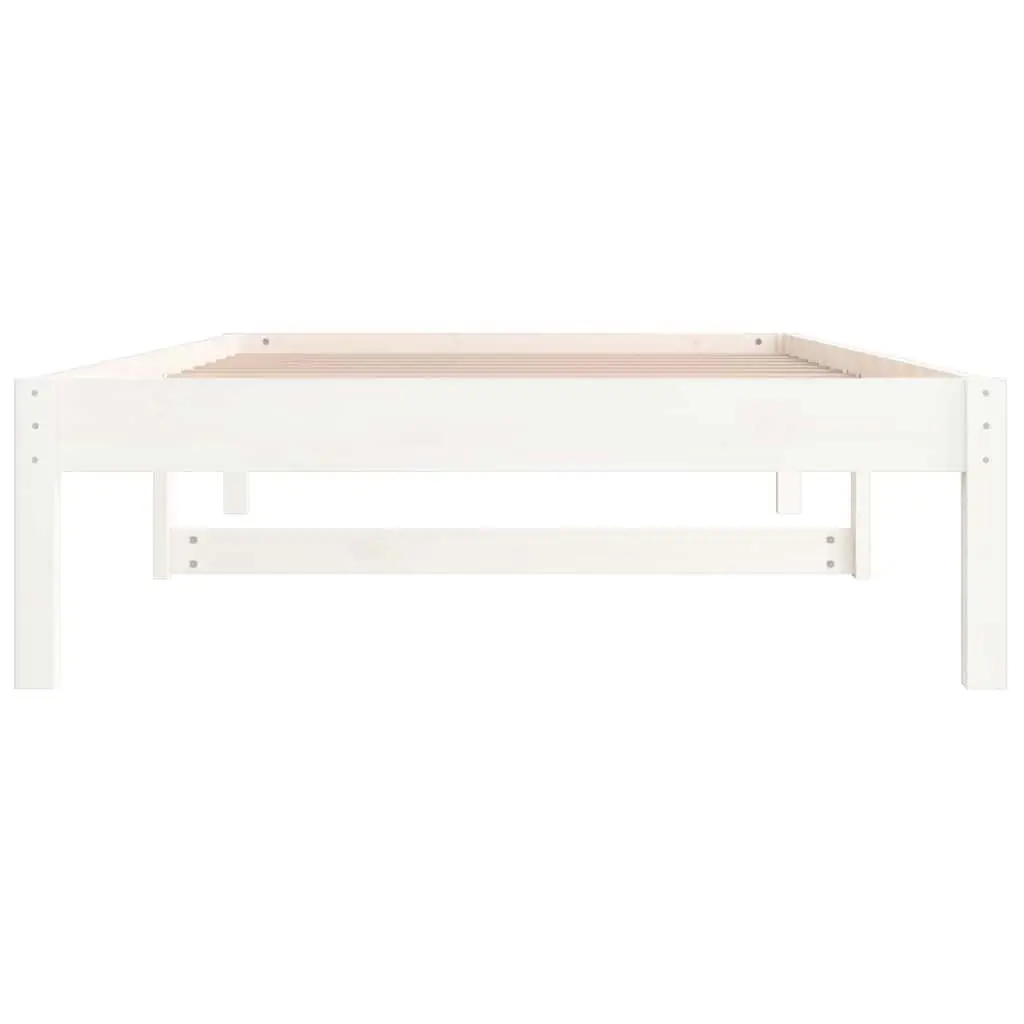 Day Bed Frame White 90x190cm Solid Pine Wood