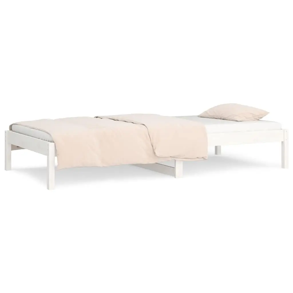 Day Bed Frame White 90x190cm Solid Pine Wood