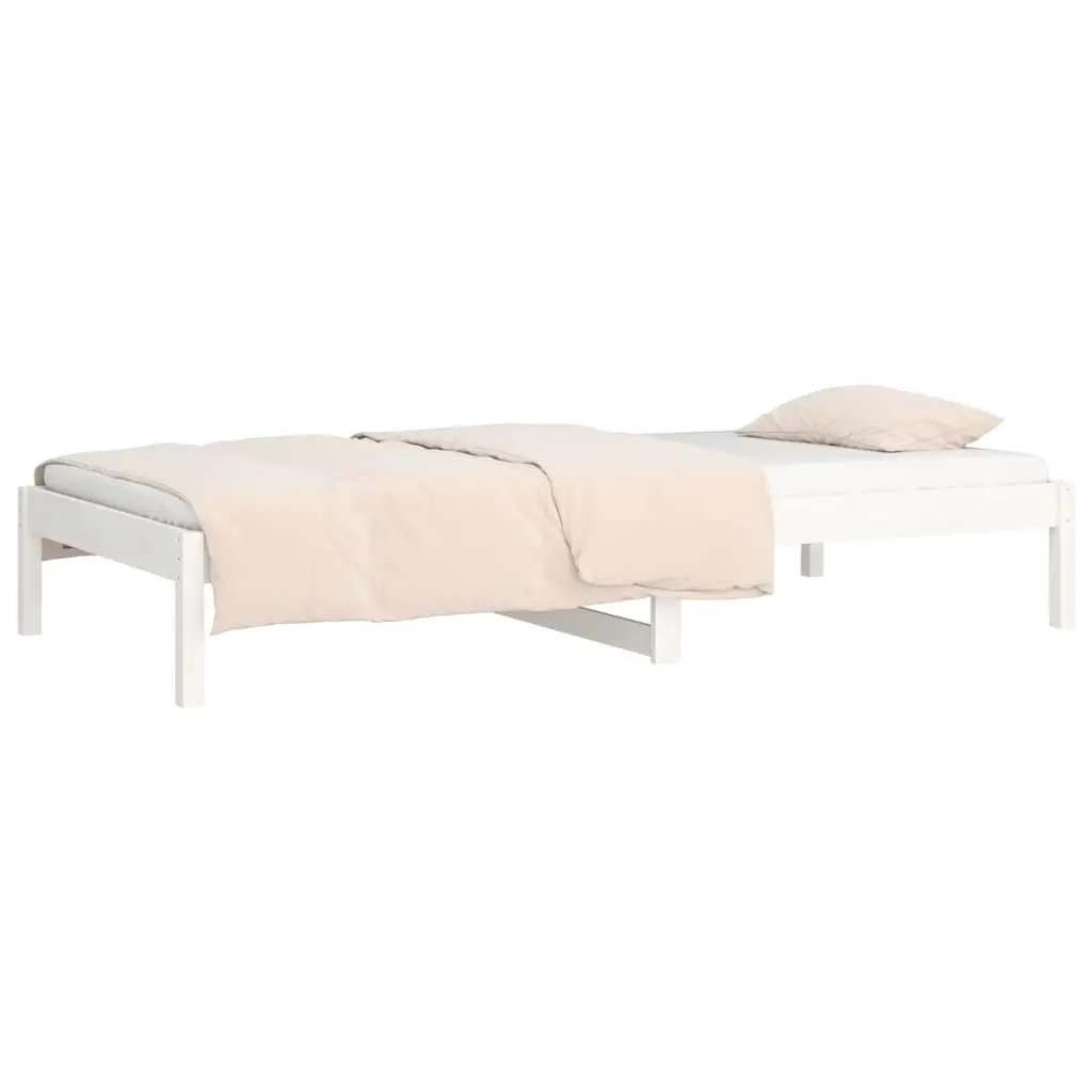 Day Bed Frame White 90x190cm Solid Pine Wood