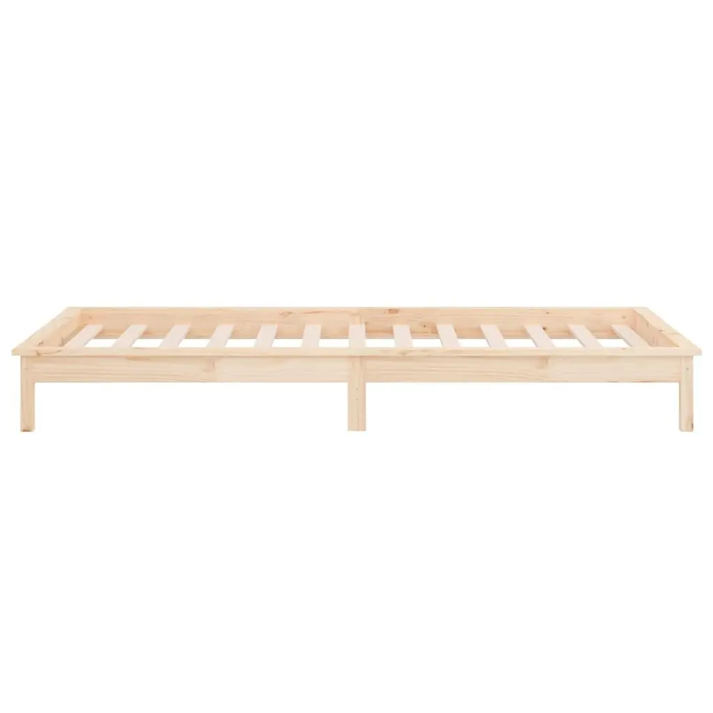 Solid Wood Bed Frame with LED Lights 90x190 cm