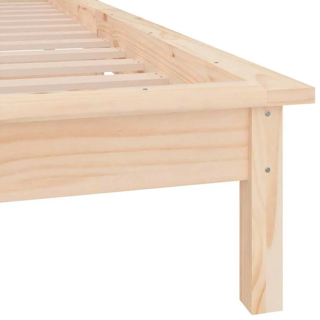 Solid Wood Bed Frame with LED Lights 90x190 cm