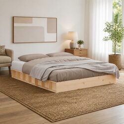 Solid Pine King Bed Frame 183x203cm for Cozy Bedrooms