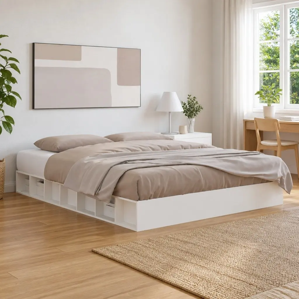 King Size Bed Frame 150x200 cm White Pine Wood